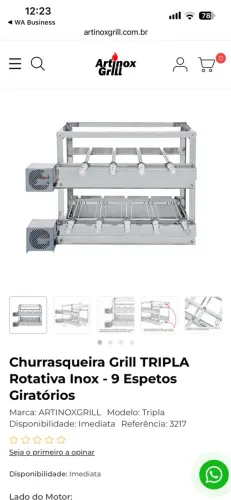 Churrasqueira inox nova