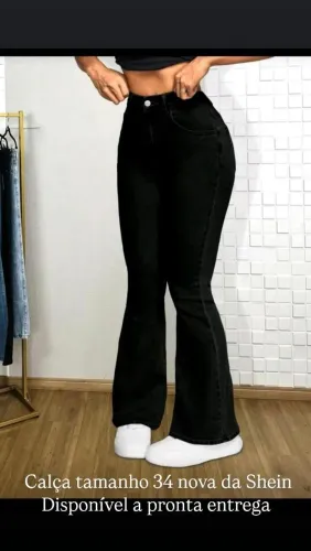 Calça Jeans Flare Preta