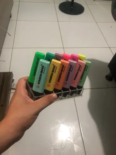 Kit stabilo boss, 12 marca textos + suporte
