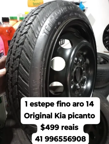 Estepe fino aro 14 furação 4x100 original Kia picanto. Aceito cartão
