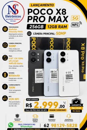 POCO X8 PRO MAX 12/256 -NOVO