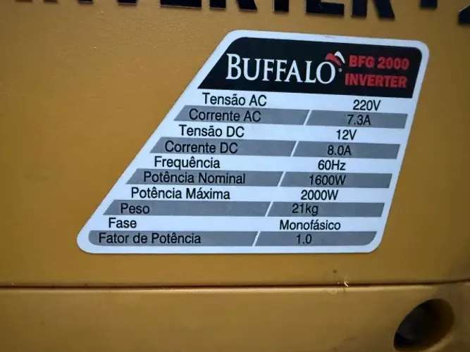Gerador Digital Inverter Buffalo BFG 2000