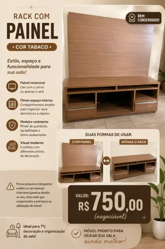 Rack com painel 