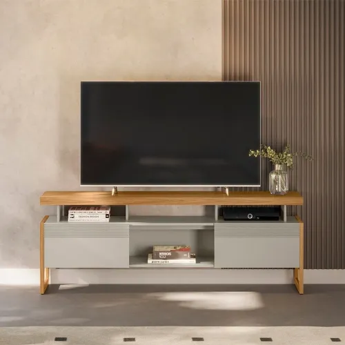 Rack Esmeralda para TV até 70 Polegadas - Linea Brasil - Nature/Off White