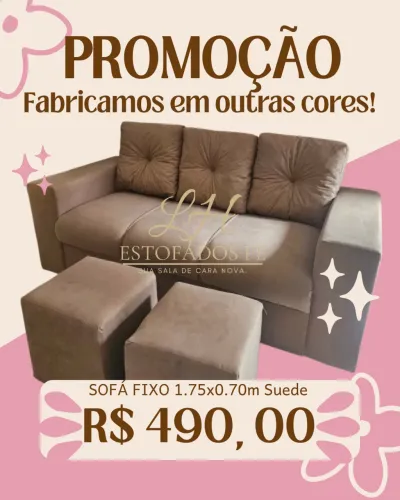 Sofá 1.75+puffs+frete incluso no Recife.