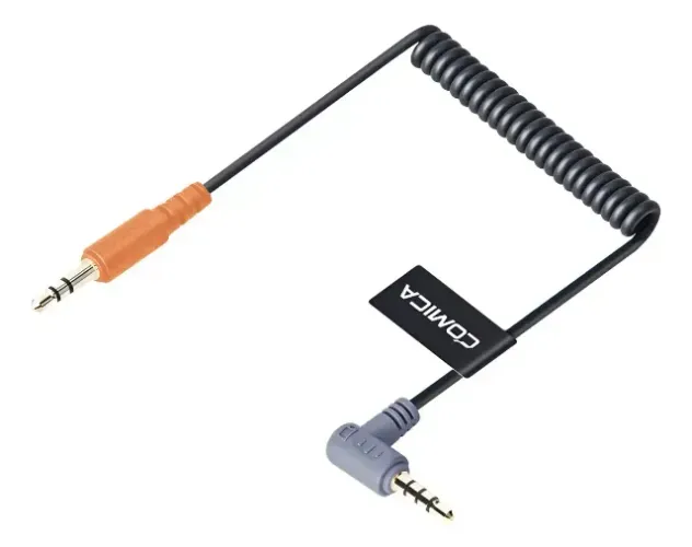Cabo de Áudio Comica CVM-D-SPX 3.5mm Microfone Entrada Auxiliar TRS-TRRS p/ Smartphone