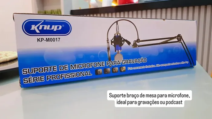 Braço suporte de microfone para mesa