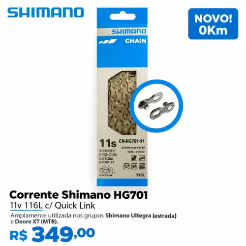 Corrente Shimano HG701 11v 116L Quick Link Nova 0Km