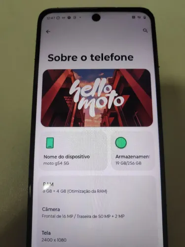 Moto G54 5G 256/8+4 só 650.00
