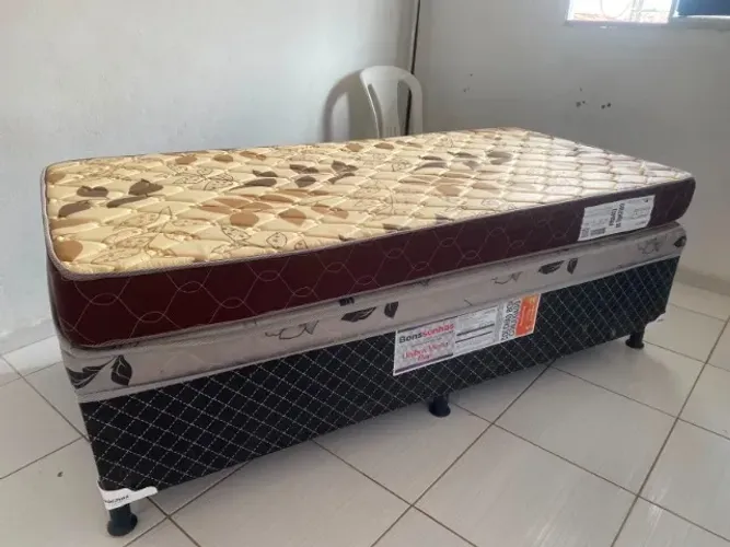 CAMA BOX DE SOLTEIRO COMPLETA