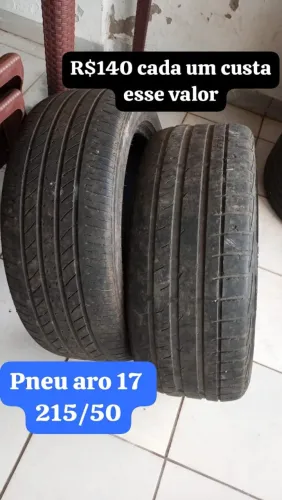 Dois pneu aro 17 215/50 mais de meia vida tem que vir buscar