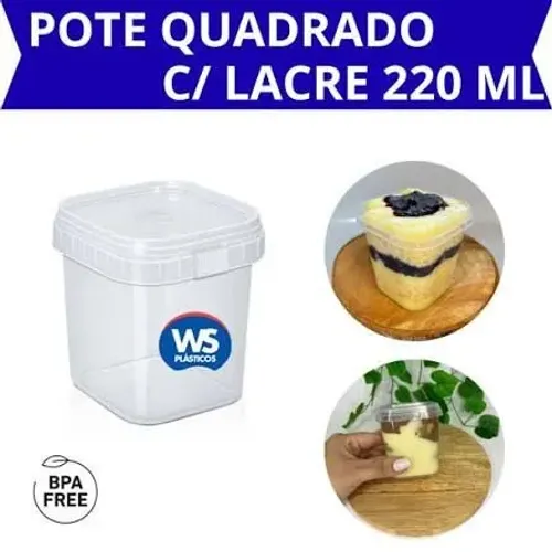 Pote 220ml quadrado