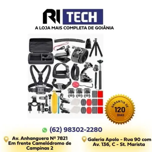 Kit 53 Acessórios para GoPro e Câmera de Ação Tomate MT-1100 53 em 1