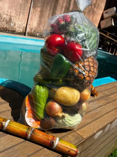 Cesta de frutas e legumes