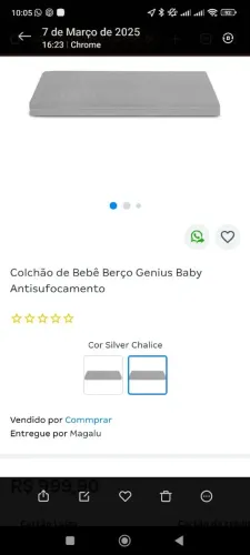 Colchão bebê lavável