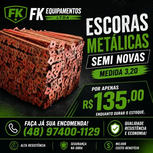 Escoras metálicas semi novas