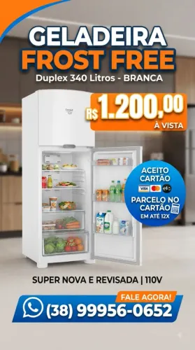 Geladeira Frost free 340 litros dúplex