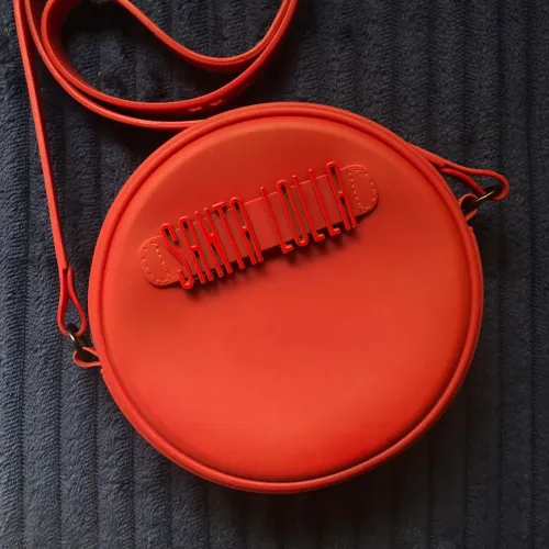 Bolsa Santa Lolla Original Transversal Redonda Vermelha - Ótimo Estado