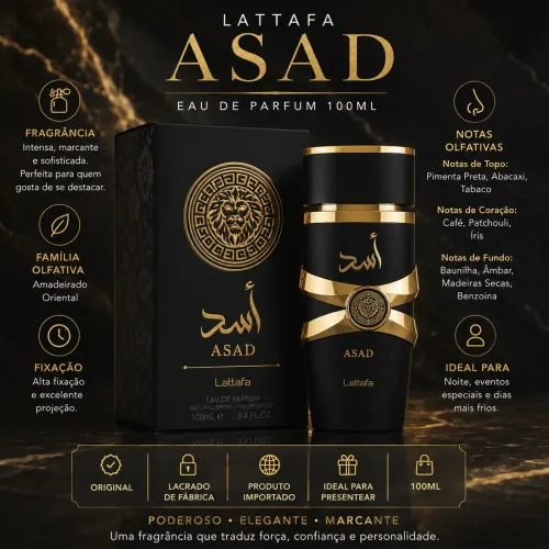 LATTAFA ASAD EAU DE PARFUM 100ML ? ORIGINAL E LACRADO