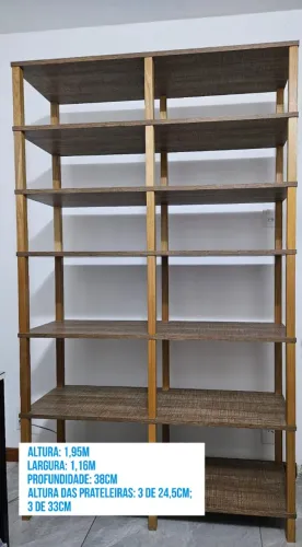 Estante de livros Evolukit com 6 prateleiras