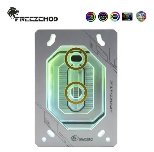 Bloco de Cobre Water Cooler Custom Bykski LED Argb 5V 0.5mm Amd AM3/ AM4 / AM5