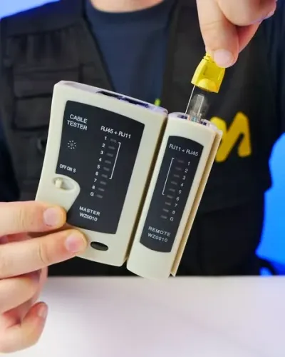 Testador de cabo de rede e telefone RJ45 e RJ11