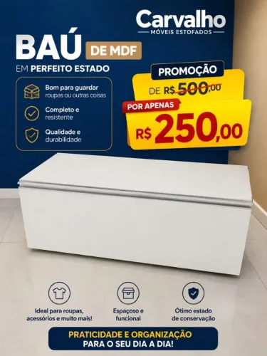 Vendo baú todo em MDF em perfeito estado só no ponto de usar loja closet e comercial