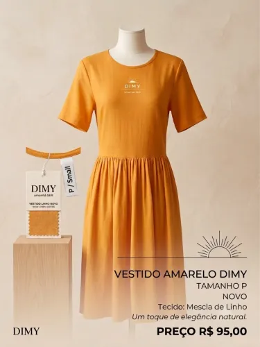 vestido dimy amarelo p