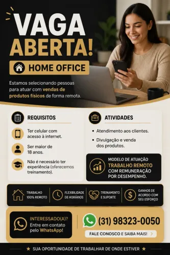 Vaga: Consultor(a) de Vendas - Home Office
