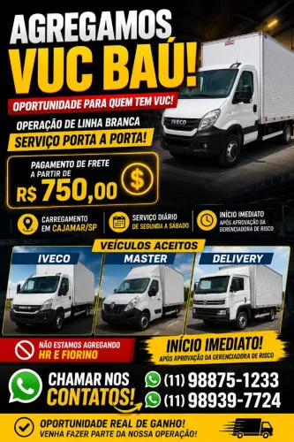 Agrega-se Vuc baú carregamento em Cajamar