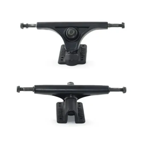 Par de Truck Invertido Longboard 180mm Preto Profissional Com Amortecedor+Kit de Hardware