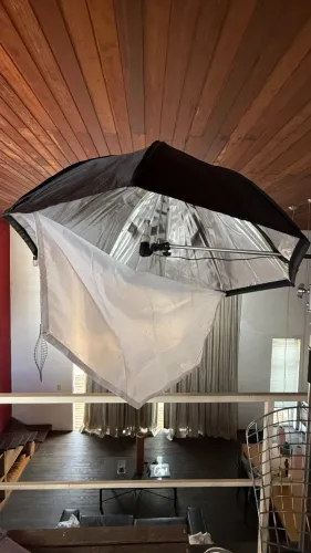 Softbox Octagonal 120cm Suporte Lâmpada Sombrinha Difusor Fotografia
