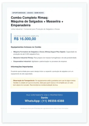 Máquina de Salgados Combo