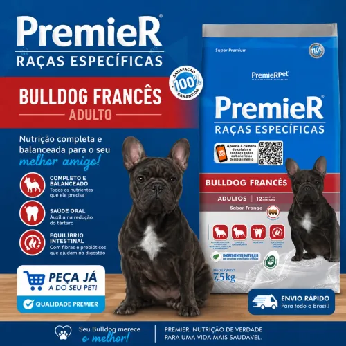 Ração premier buldogue francês
