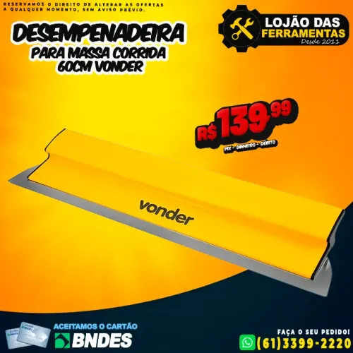 Desempenadeira Para Massa Corrida 60Cm  Vonder