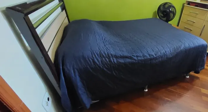 Cama Box de Casal com Colchão e Cabeceira