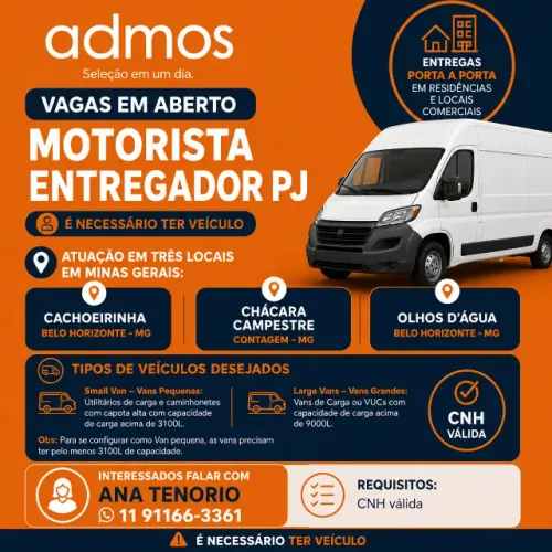 MOTORISTA ENTREGADOR PJ