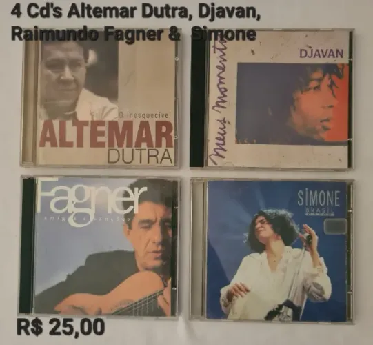4 Cds Altemar Dutra, Djavan, Fagner e Simone (original R$ 25,00)