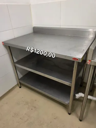 Mesa inox 3 níveis profissional