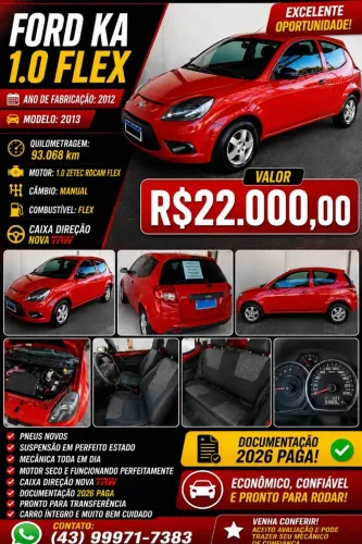 Ford KA 1.0 8v/1.0 8V ST Flex 3P 2013
