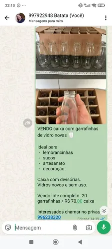 Garrafinhas de vidro