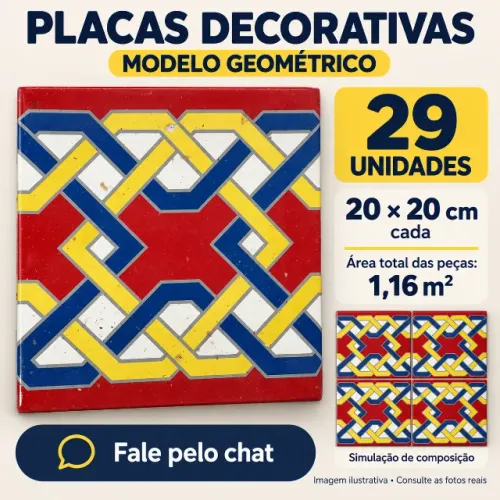50 placas decorativas listradas 20 × 20 cm - R$3cada