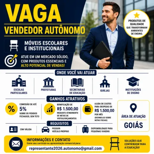 Vendedor Autônomo para Goiás (com carro próprio)