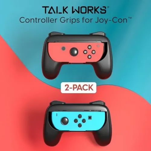 Grips para Nintendo Joy-Cons TALK WORKS, Pacote com 2 grips Pretos