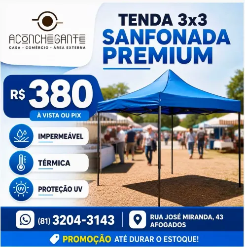 Tenda 3x3 sanfonada na linha Premium