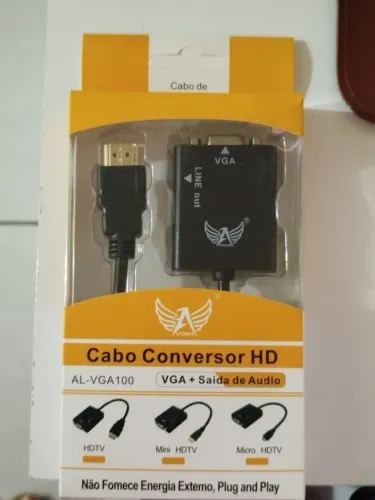 Vendo lote fechado com 5 cabos conversores HDMI para VGA + Saída de Áudio P2 (Altomex)