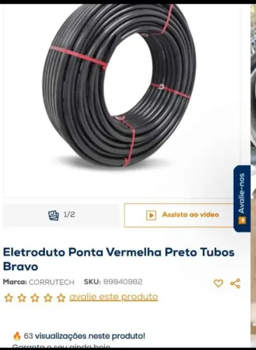 Mangueira eletroduto 3/4 , ponta vermelha, 50 metros
