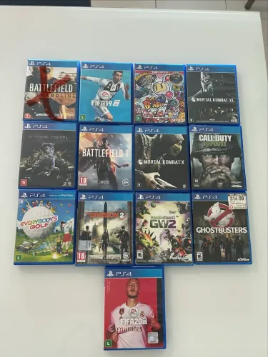 Jogos PS4 Originais - Battlefield, COD, MK, FIFA, Bomberman e mais