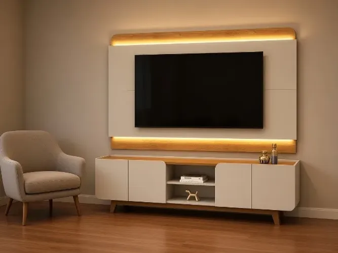 Painel e Bancada Nadine 2,20m com LED (NOVO A PRONTA ENTREGA)
