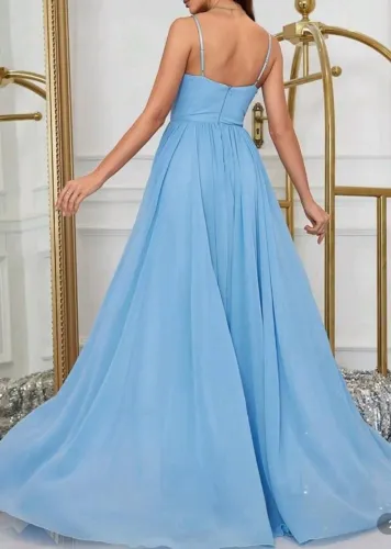 Vestido elegante azul bebê para festa ou casamento
